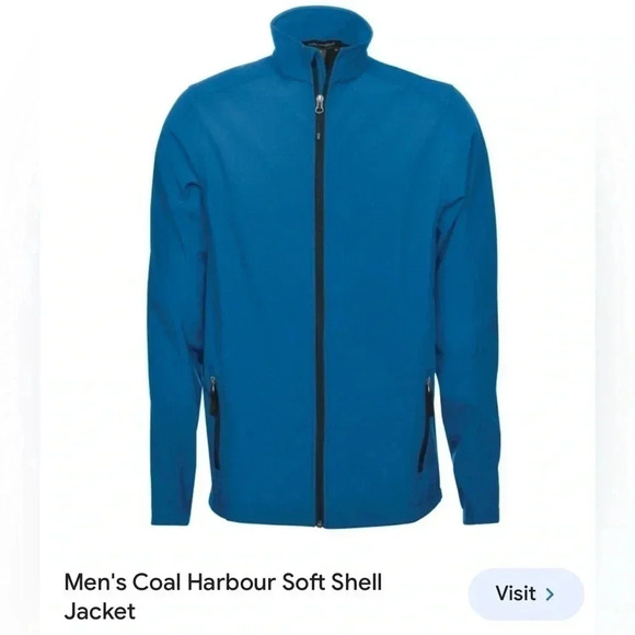 COAL HARBOUR soft shell jacket men XS turquoise blue color, fleece line,PTP 20” - Picture 2 of 16